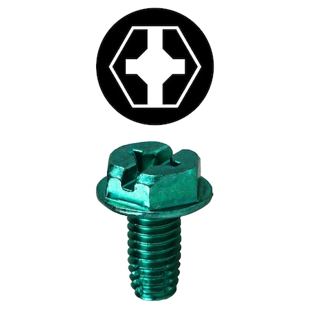 Dottie L.H. Dottie No 10-32 x 3/8'' Hex Head Phillips Ground Screw w/ Thread Cutting Point, 100PK 1032TC